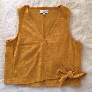 Madewell mustard wrap top